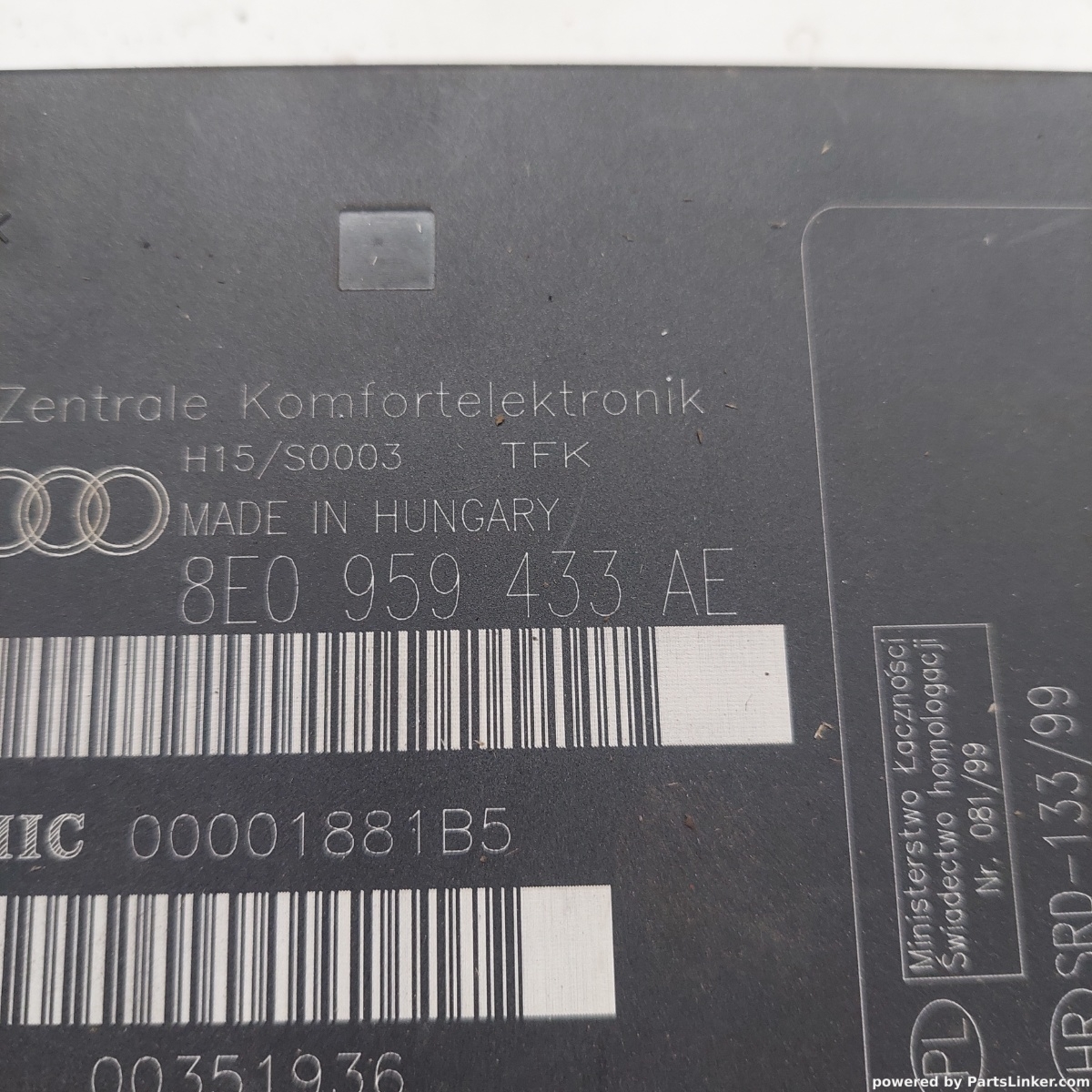 Calculator confort AUDI A4 IV (8K2, B8) [ 2007 - 2015 ] OEM 8e0959433ae – foto 2