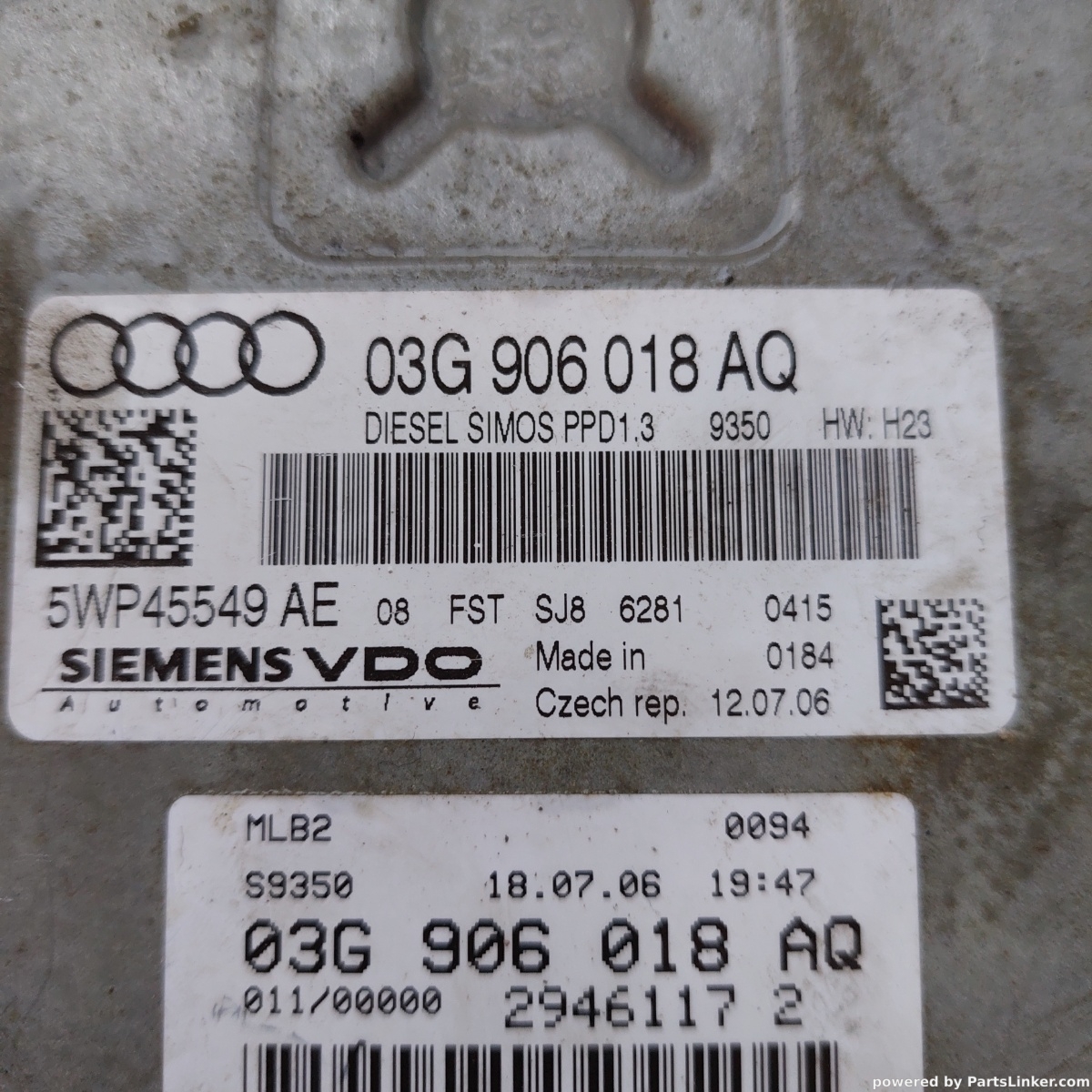Calculator ECU AUDI A4 III (8EC, B7) [ 2004 - 2008 ] OEM 03g906018aq – foto 2