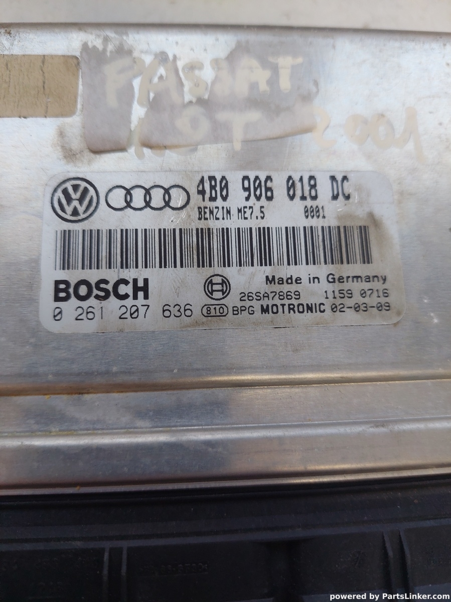 Calculator ECU VOLKSWAGEN PASSAT 3B3 2000 - 2005 1.8 T 20V AWL, AWT, VW (SVW) PASSAT Saloon B5 2000 - 2009 4b0906018dc – foto 2