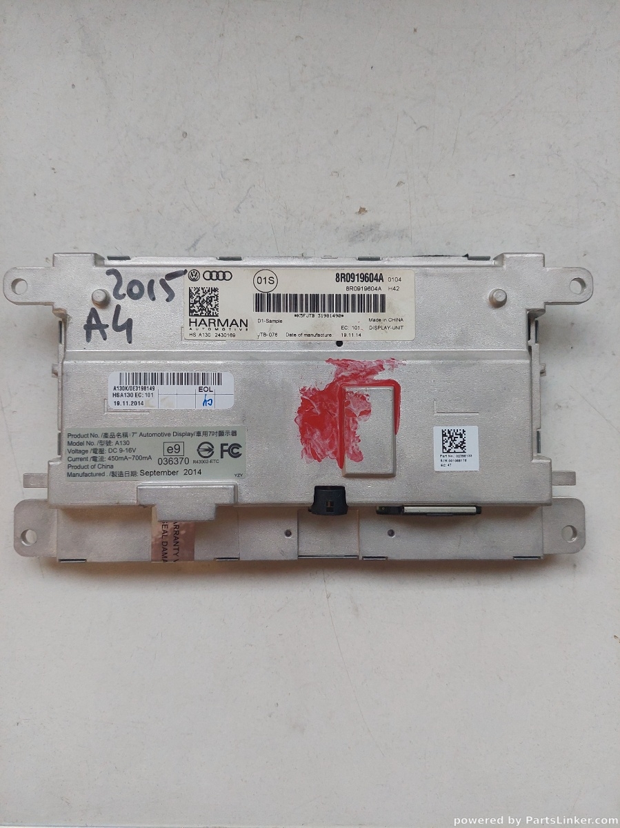 Display AUDI A4 V Saloon (8W2, B9) [ 2015 - > ] OEM 8r0919604a