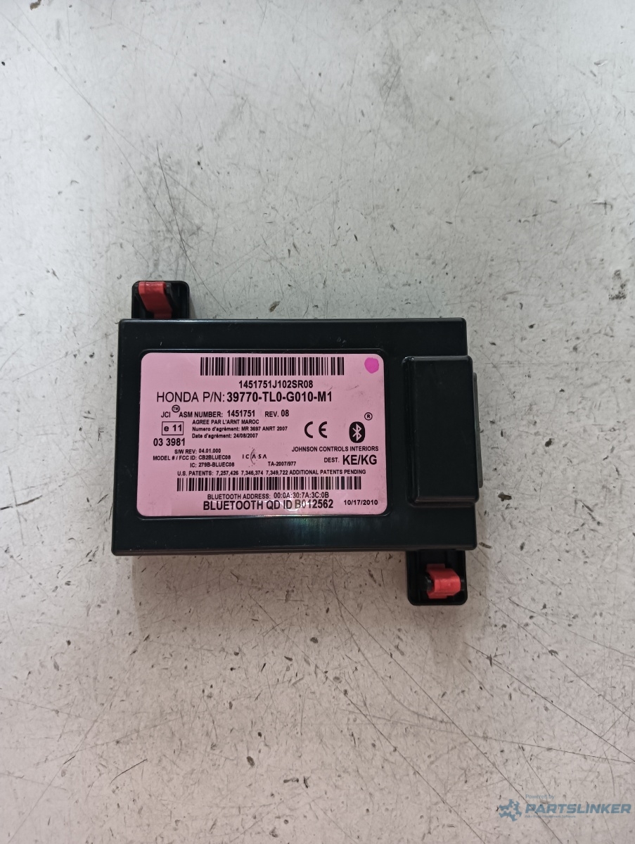 Modul bluetooth  HONDA ACCORD VIII (CU) [ 2008 - > ] OEM 39770tl0g010