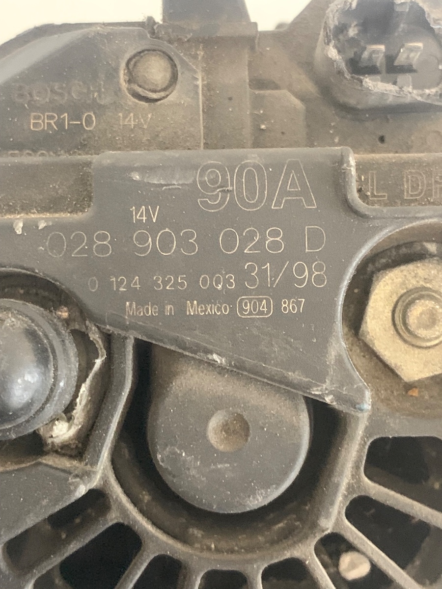 Alternator 14V-90A  VOLKSWAGEN NEW BEETLE 9C1, 1C1 1998 - 2010 2.0 2.0 AEG, AQY, AVH, AZG, AZJ, BEJ, BER, BHP, CBPA, APK, BEV 0124325003 028903028D – foto 3