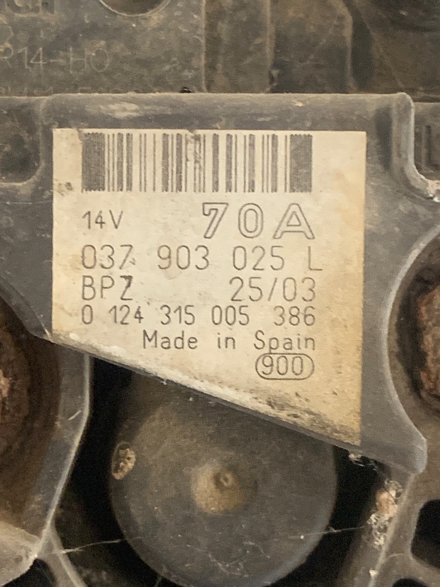 Alternator VOLKSWAGEN LUPO 6X1, 6E1 1998 - 2005 1.4i/1.6i OEM 0124315005386 037903025L – foto 4