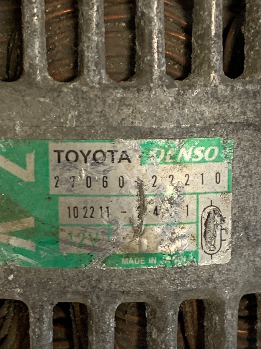 Alternator TOYOTA COROLLA _E12_ 2001 - 2007 1.8 VVTL-i TS 2ZZ-GE 102211-2421 27060-22210 – foto 3