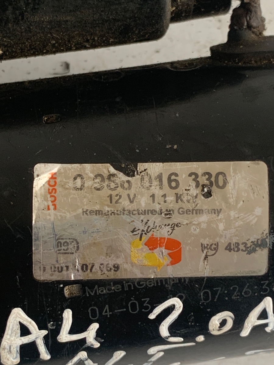 Electromotor AUDI A4 II 8E2, B6 2000 - 2005 2.0 2.0 ALT 0986016330 058911023B – foto 2