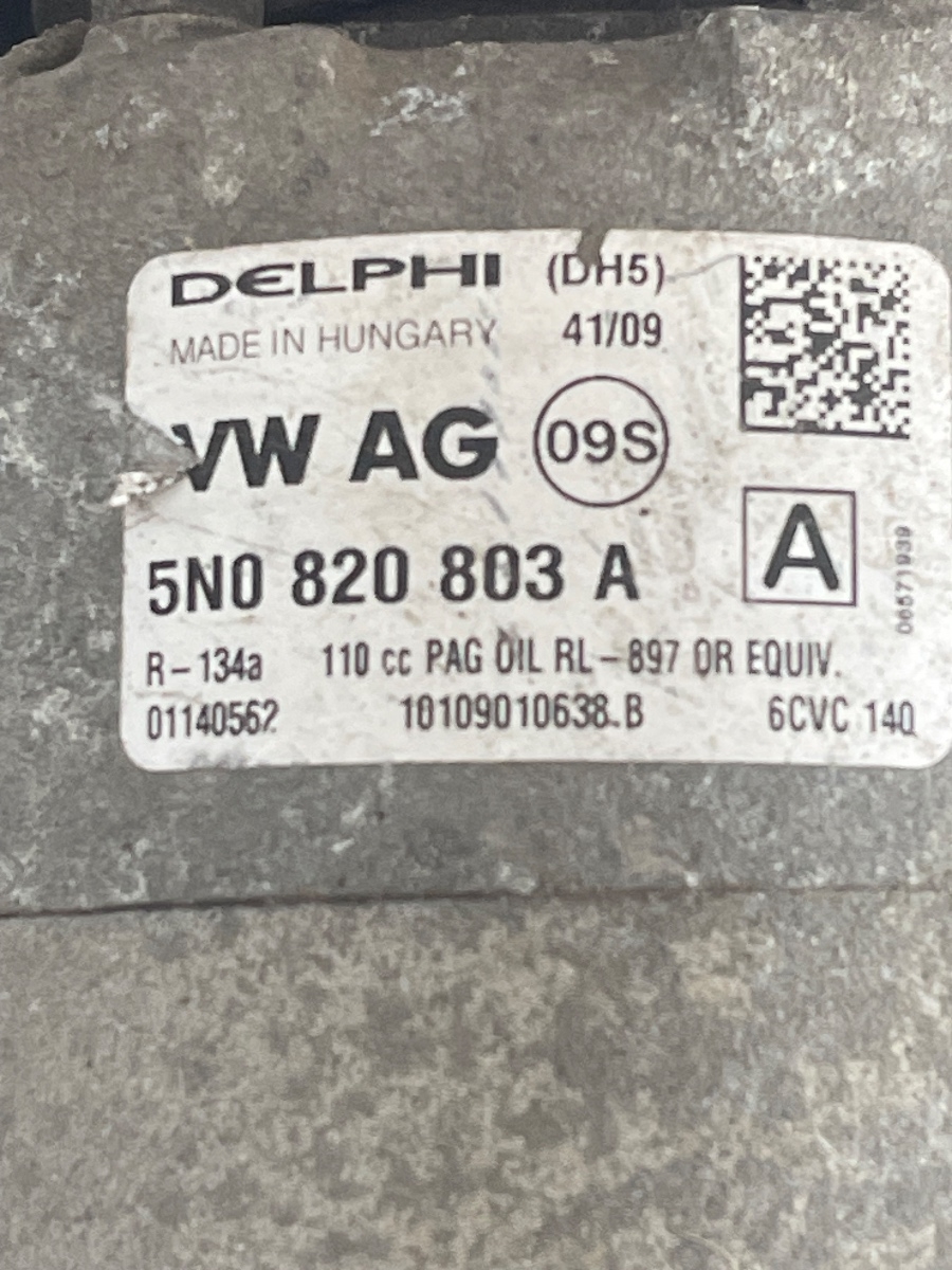 Compresor  AC VOLKSWAGEN TIGUAN 5N_ 2007 - >, VOLKSWAGEN PASSAT 3C2 2005 - 2010 5N0820803A – foto 3
