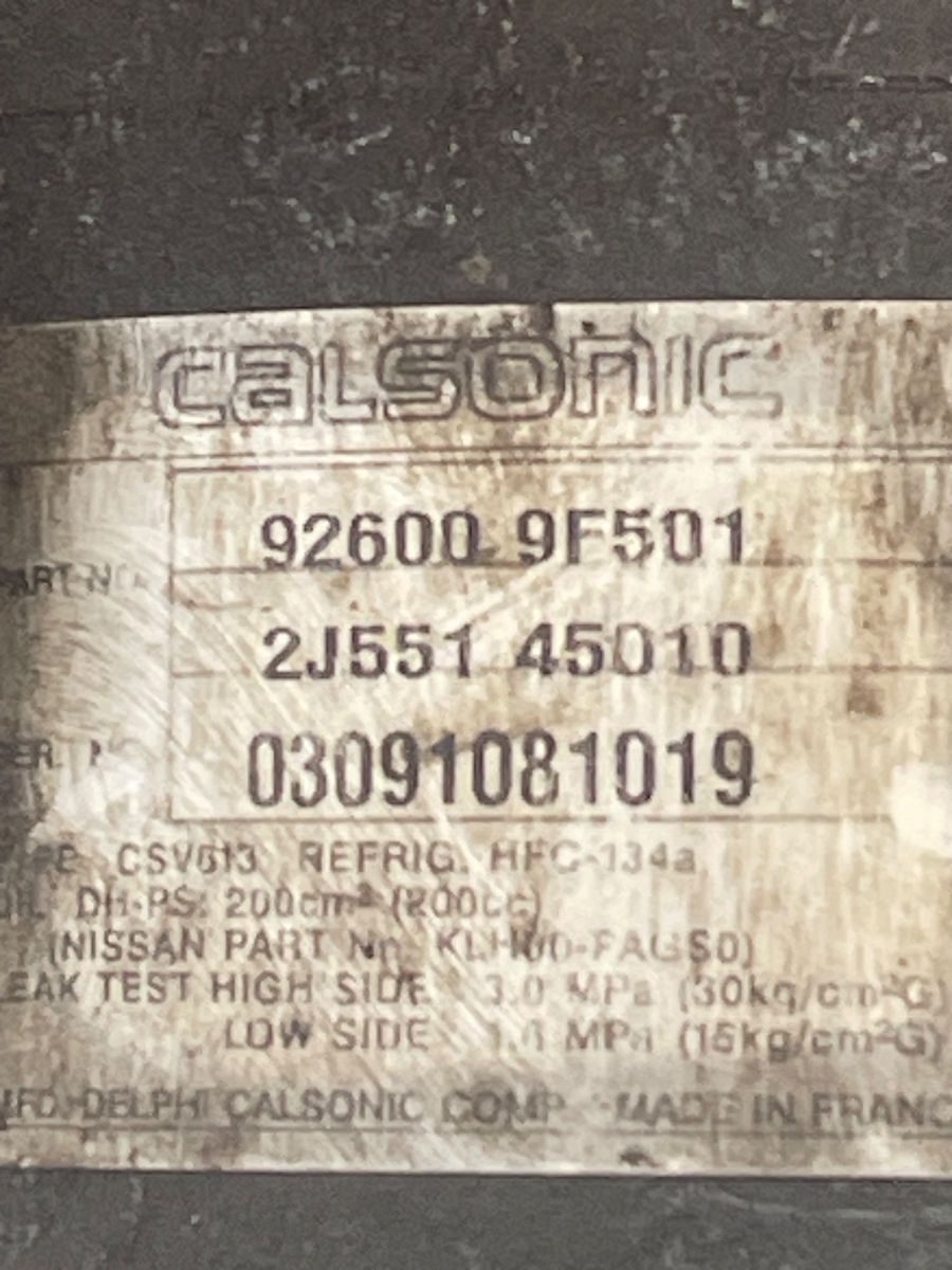 Compresor  AC NISSAN ALMERA II N16 2000 - > 1.8 16v 03091081019 926009F501 – foto 3
