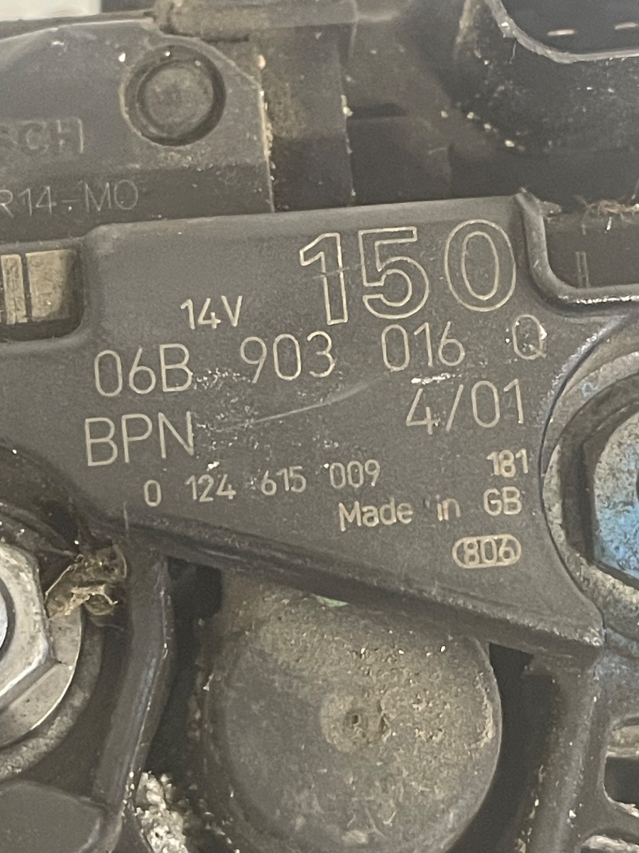 Alternator AUDI A4 II 8E2, B6 2000 - 2005 2.0B ALT 06B903016Q – foto 3