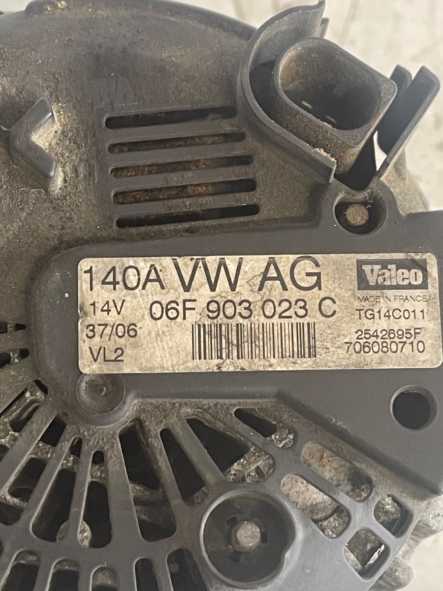 Alternator AUDI A3 II 8P1 2003 - 2013 2.0 TDI 16V BKD, CBAB, CFFB, CLJA VAG 706080710 06F903023C – foto 3