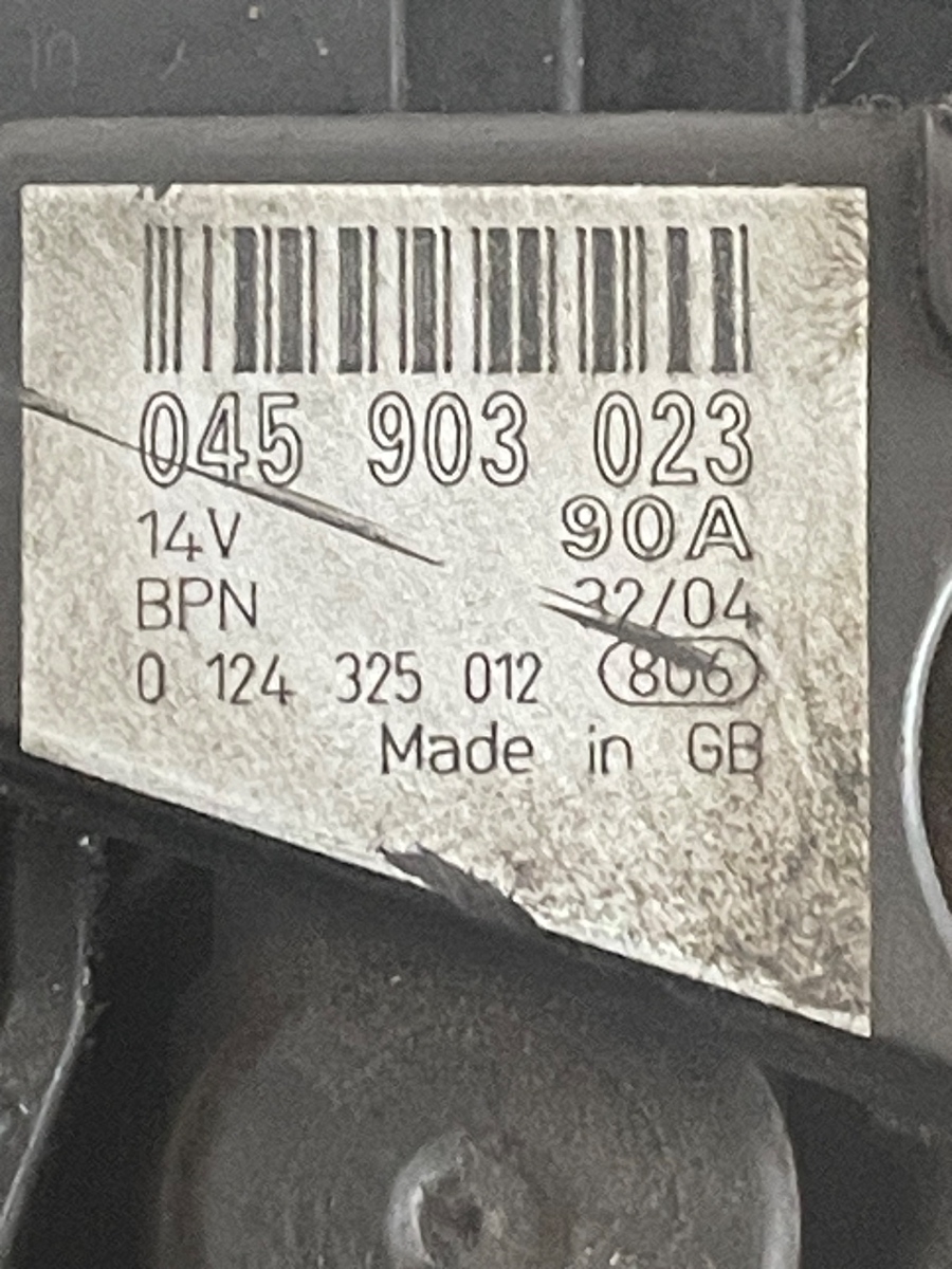 Alternator VOLKSWAGEN POLO 9N_ 2001 - 2012 1.4 TDI BMS, BNV, SKODA FABIA II 542 2006 - 2014 BOSCH 0124325012 045903023 – foto 3