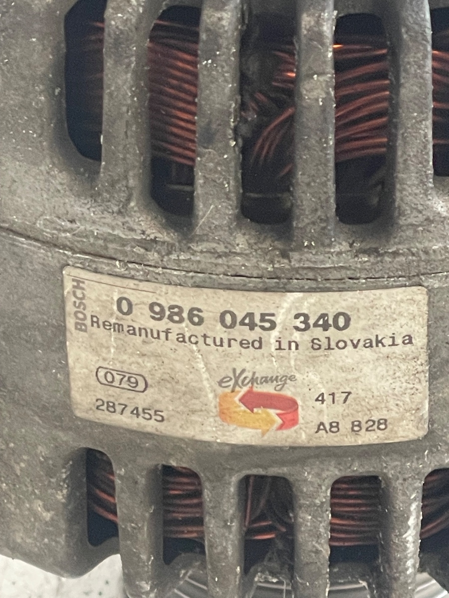 Alternator AUDI A3 II 8P1 2003 - 2013 2.0 FSI AXW, BLR, BLX, BLY, BMB, BVY, BVZ, VOLKSWAGEN GOLF V 1K1 2003 - 2009 2.0 FSI AXW, BLR, BLX, BLY, BVX, BVY, BVZ 0986045340 – foto 3