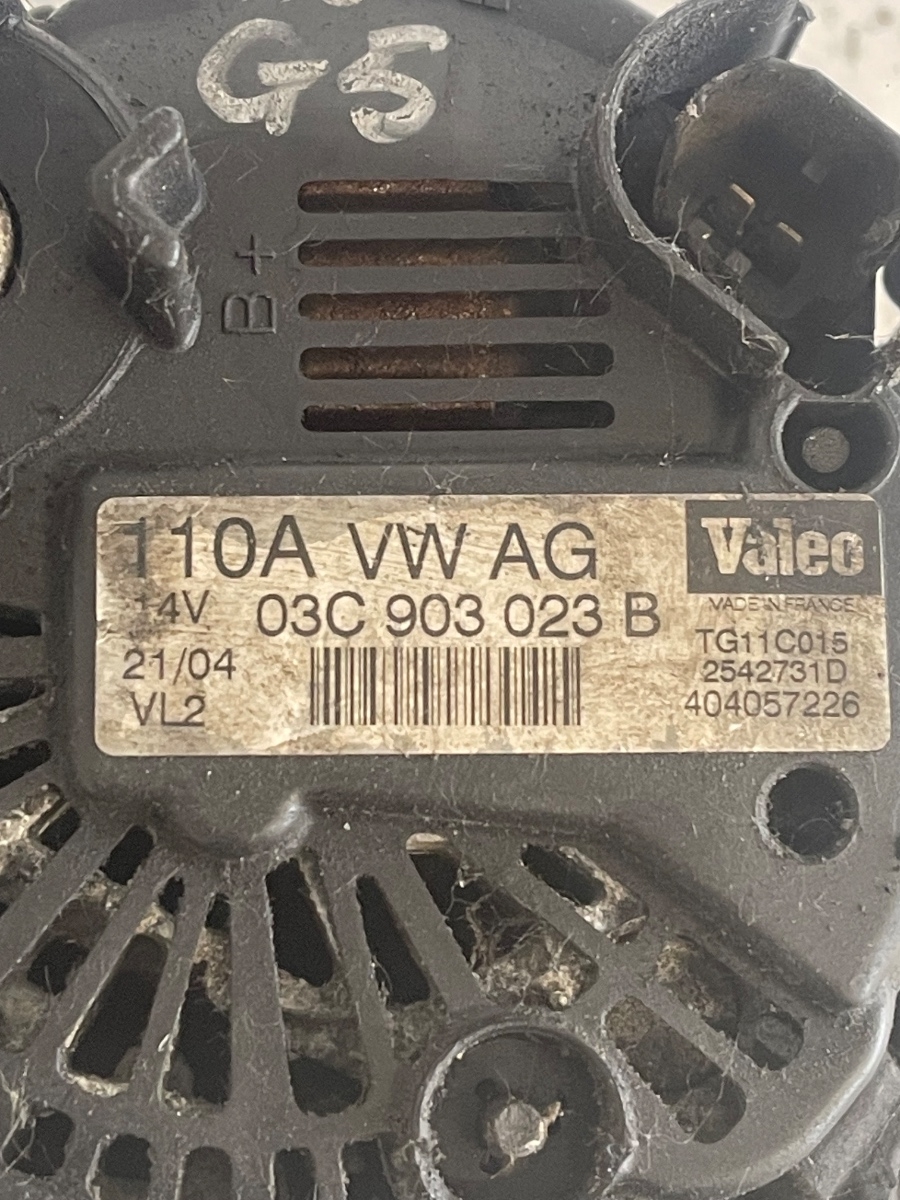 Alternator VOLKSWAGEN GOLF V 1K1 2003 - 2009 1.6FSI 03C903023B – foto 3