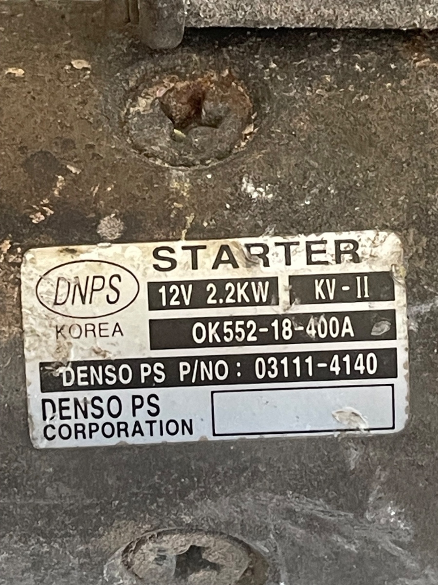 Electromotor KIA CARNIVAL  1999 - 2007 2.9CRDI 03111-4140 / OK552-18-400A – foto 2