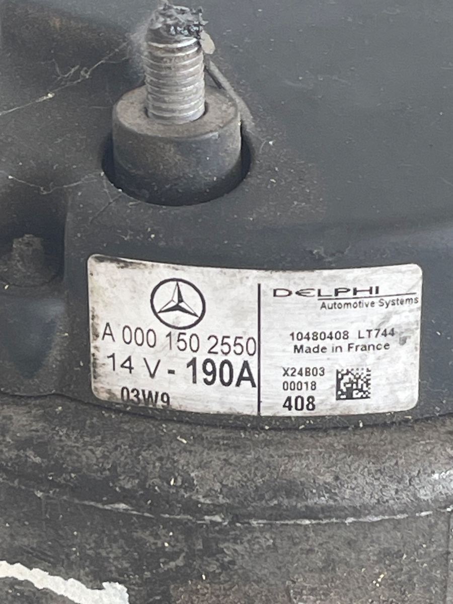 Alternator MERCEDES-BENZ C-CLASS II W203  2000 - 2007 2.2 / 2.7CDI 190A  A0001502550 – foto 3