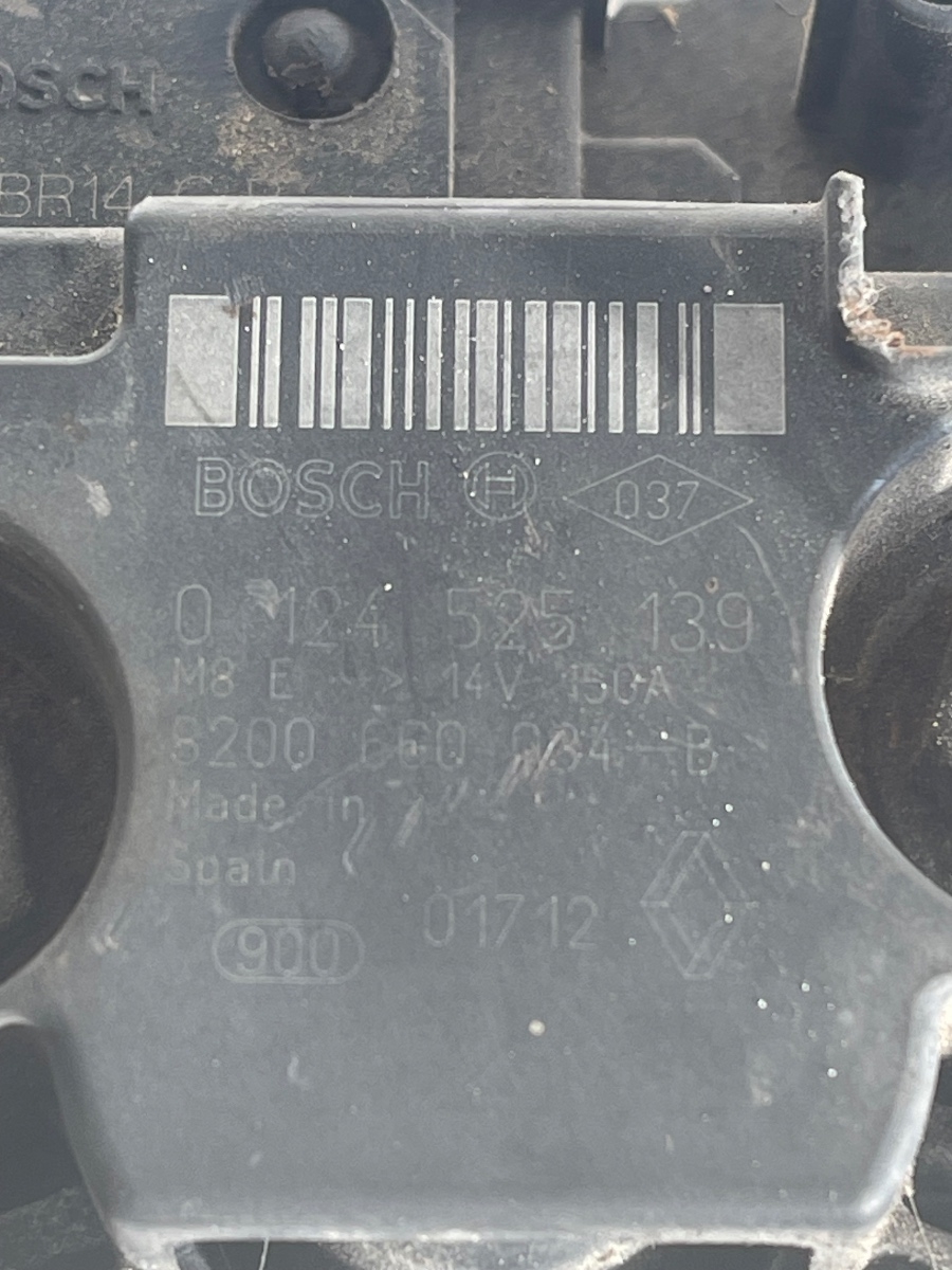 Alternator RENAULT KANGOO BE BOP KW0/1_ 2009 - > 8200660034-A 0124525139 – foto 2