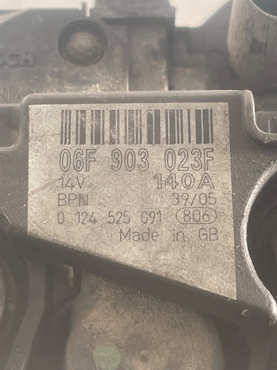 Alternator VOLKSWAGEN GOLF V 1K1 2003 - 2009 1.9 TDI BKC 06F903023F – foto 2