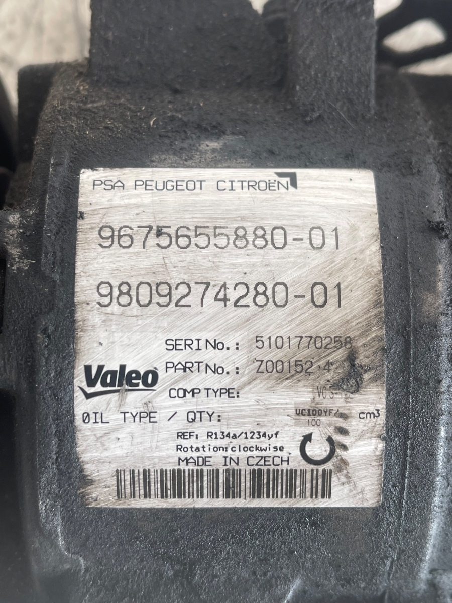 Compresor  AC PEUGEOT 308 LB_ 2015 - > 1.6 BlueHDi 120 BHX (DV6FC) 9809274280-01 9675655880-01 – foto 3