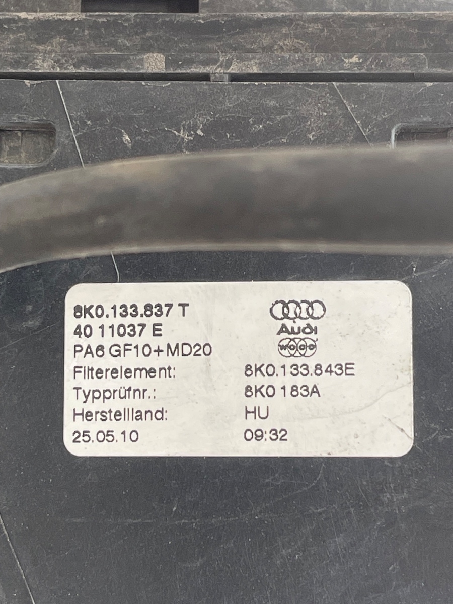 Carcasa filtru de aer AUDI A5/S5 8T3 2007 - 2017 2.0 TDI CAHA 8K0133837T – foto 2