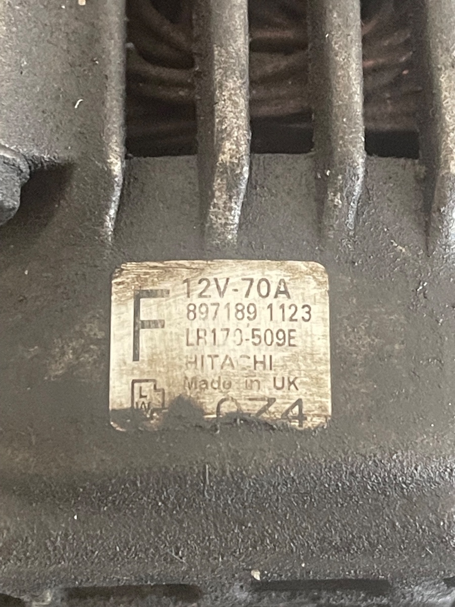 Alternator OPEL ASTRA G Hatchback F48_, F08_, T98 1998 - 2009 1.7 DTI 16V Y 17 DT 897189-1123 – foto 3