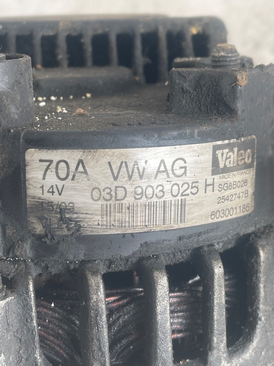 Alternator VOLKSWAGEN POLO 9N_ 2001 - 2012 1.2 12V AZQ, BME 03D903025H – foto 3